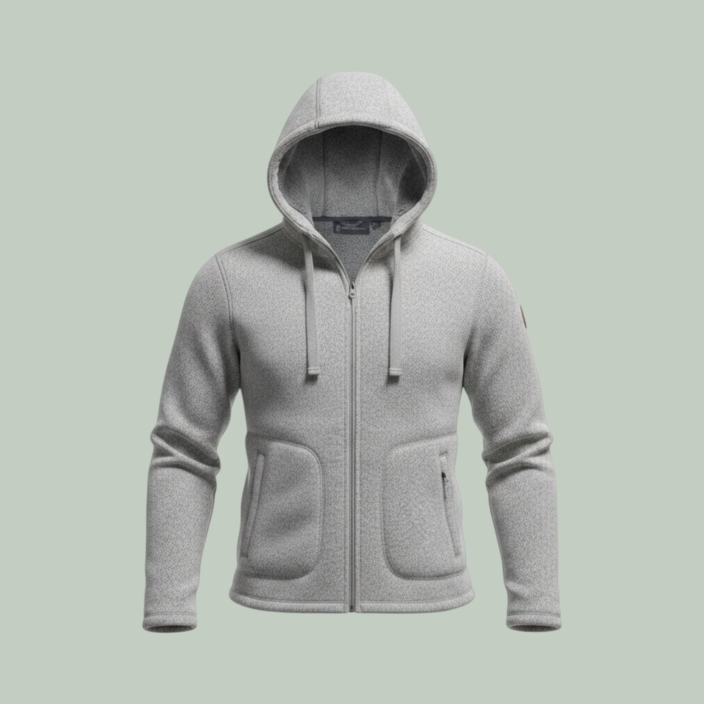 Faux Fur Lined Knit Full Zip Hoodie Womens XL Grey Free Country FC-40